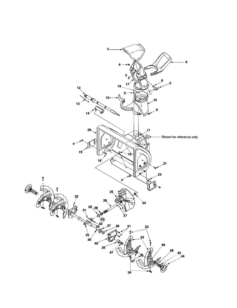 Chute/Impeller/Auger Diagram and Parts List for 31A-3BAD762  MTD Snow Blower