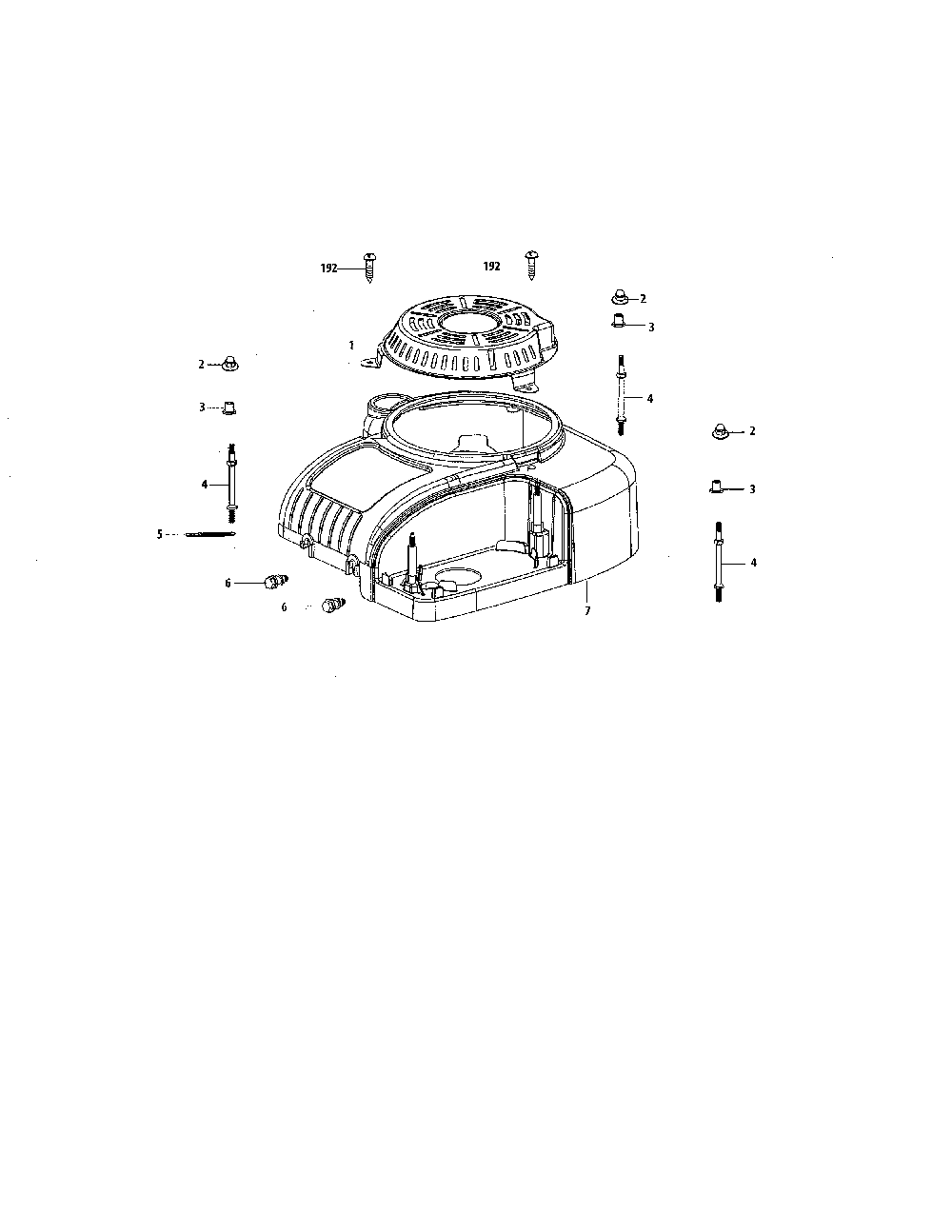 Engine shroud Diagram and Parts List for 13B226JD299  MTD Lawn Mower