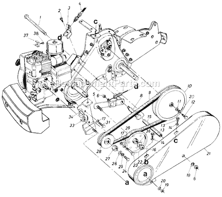 Page C Diagram and Parts List for 430-050 1987 MTD Tiller