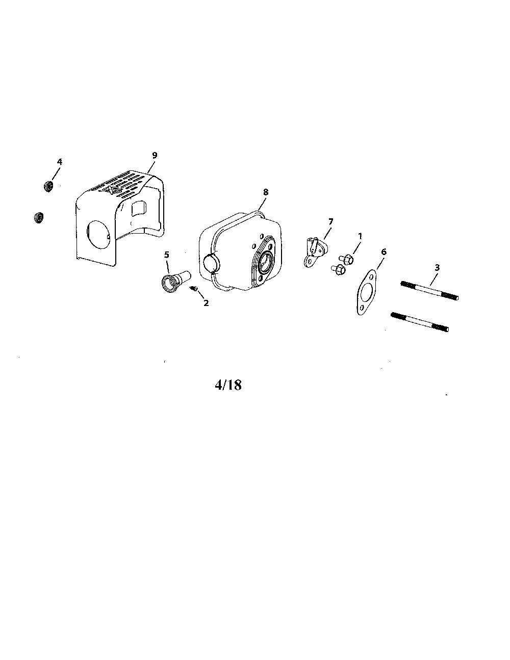 Exhaust 880-010503 Diagram and Parts List for 12A-N2M7799  MTD Lawn Mower