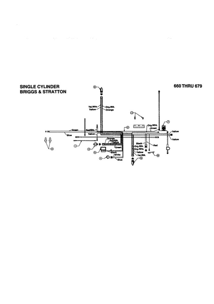Single Cylinder 1 Diagram and Parts List for 670  MTD Lawn Tractor