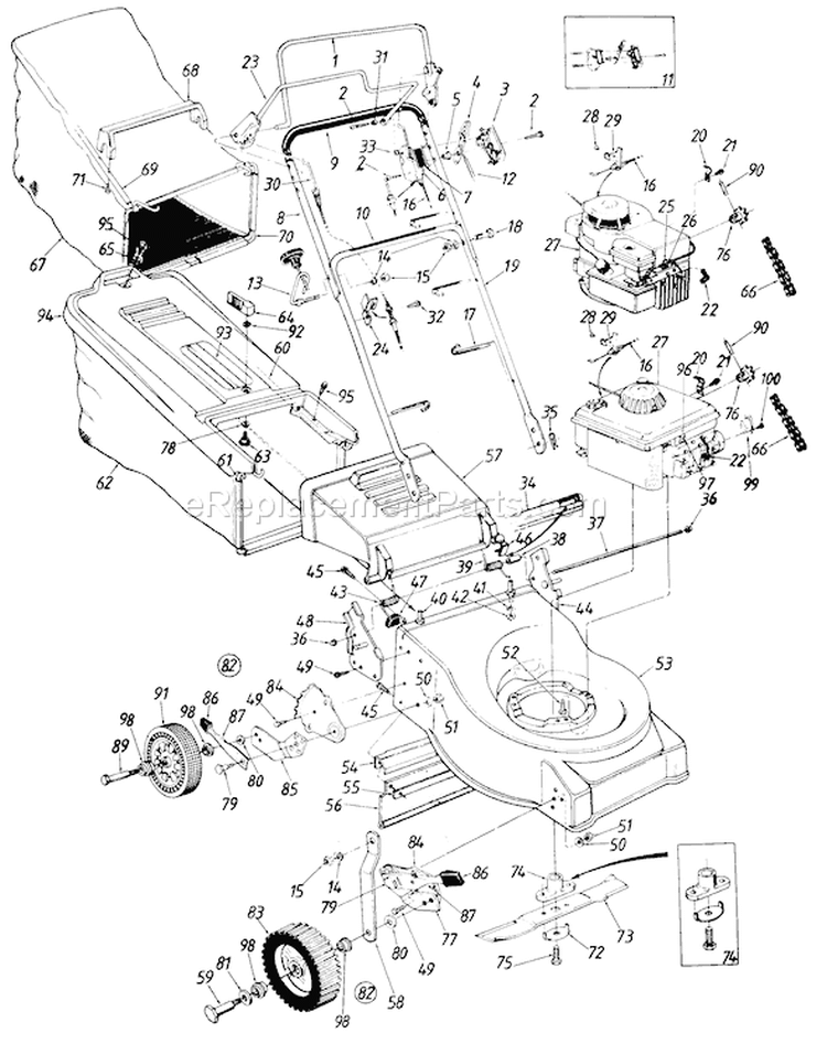 Page A Diagram and Parts List for 449R  MTD Lawn Mower