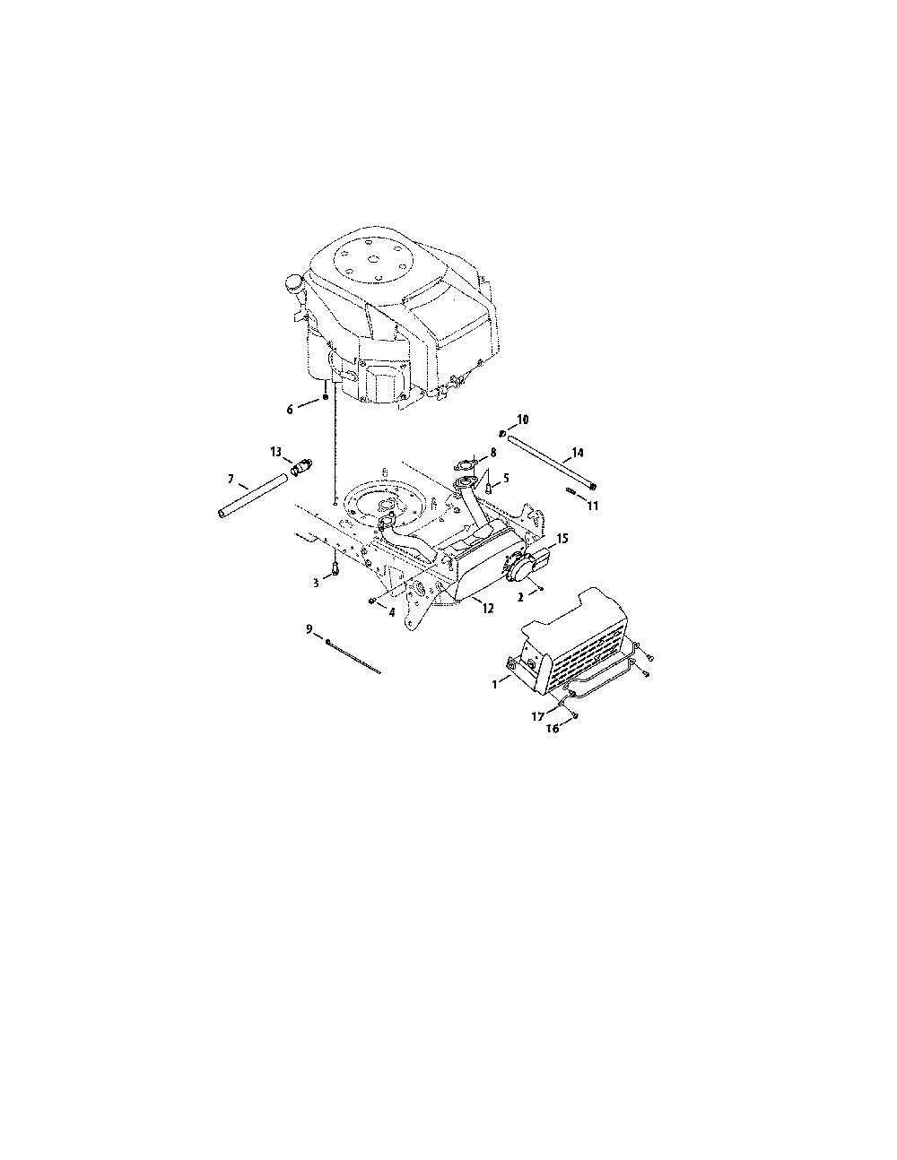 Engine/muffler/shield Diagram and Parts List for 13BP78XS099  MTD Lawn Tractor
