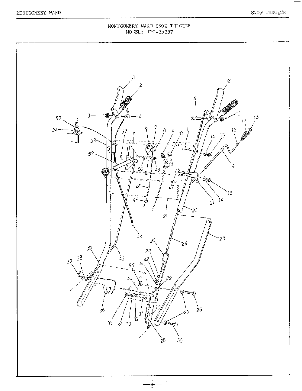 Snow thrower Diagram and Parts List for 35257  MTD Snow Blower
