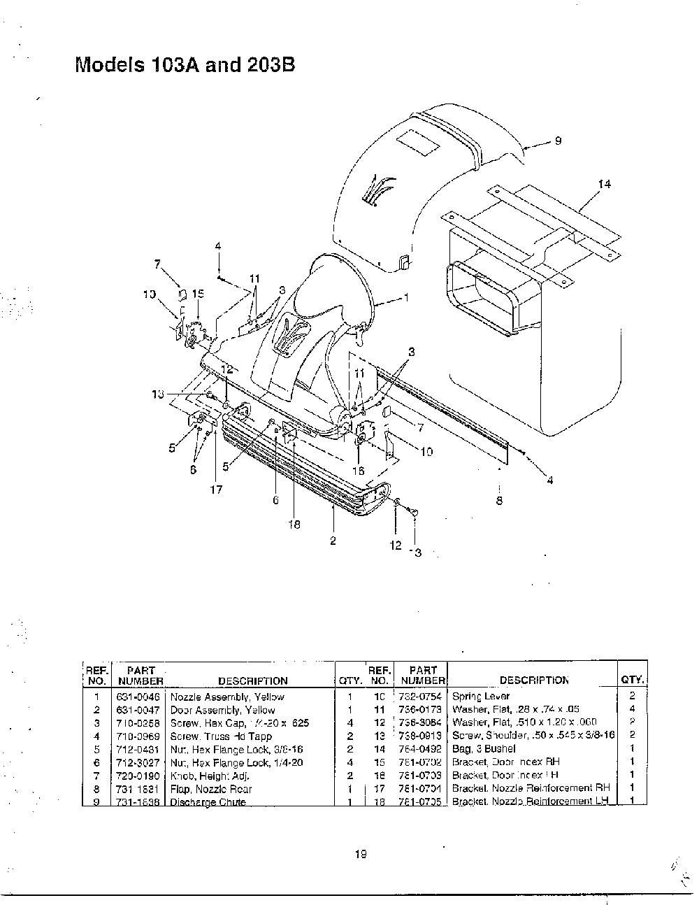 Chipper shredder-vacuum page 5 Diagram and Parts List for 103A  MTD Chipper Shredder