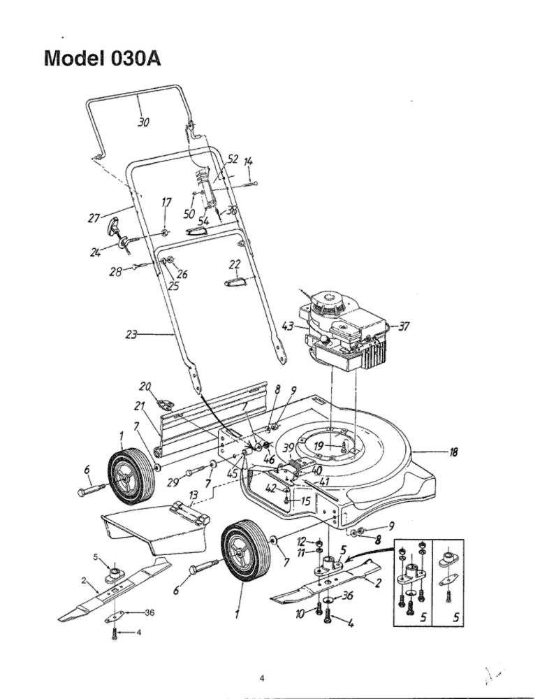 Lawn Mower 1 Diagram and Parts List for SKU3700701  MTD Lawn Mower