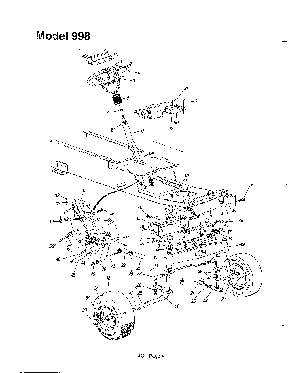 Hydrostatic tractor page 3 Diagram and Parts List for 144-998-401  MTD Lawn Tractor