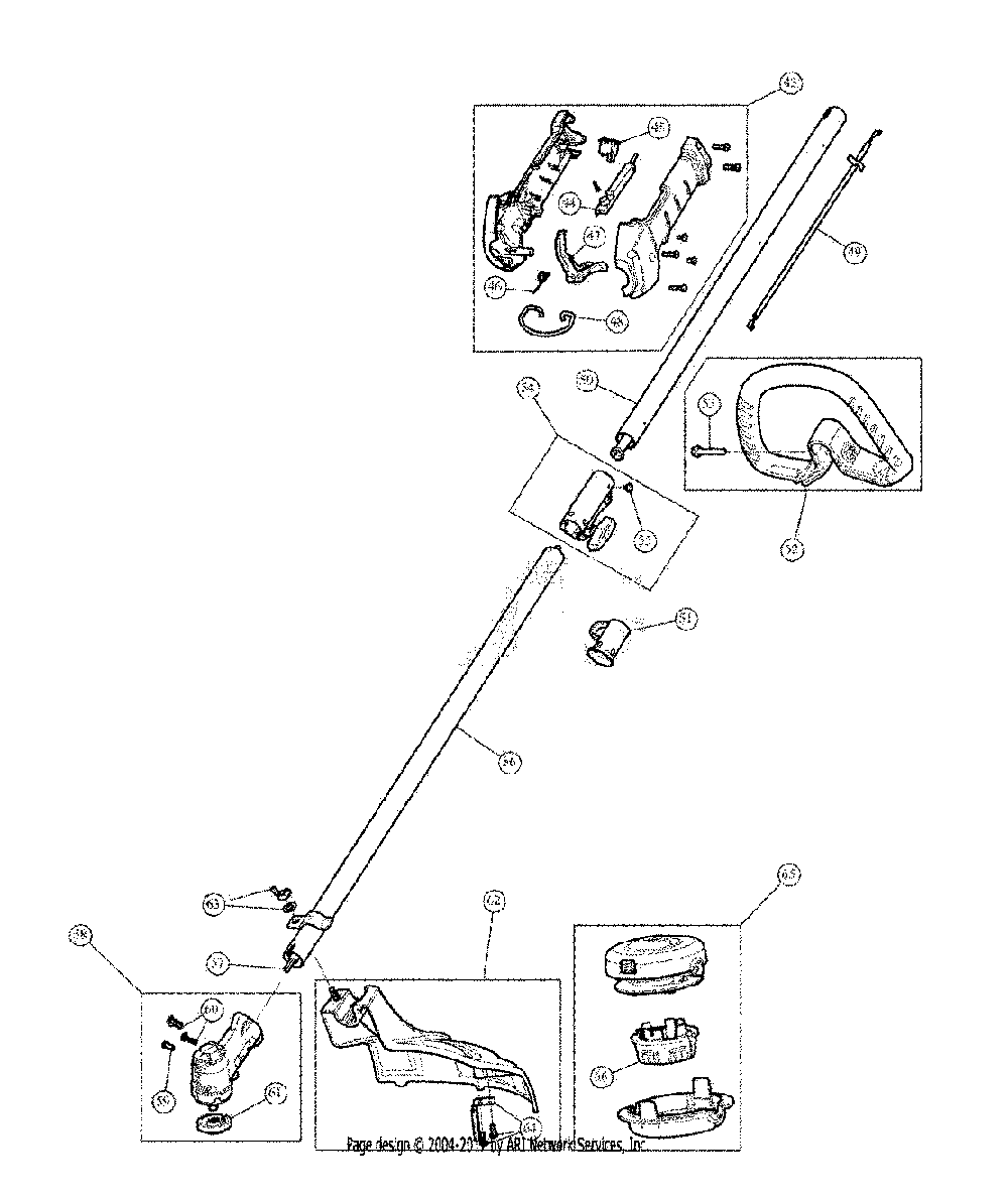 General assembly Diagram and Parts List for 41AD29SA791  MTD Trimmer