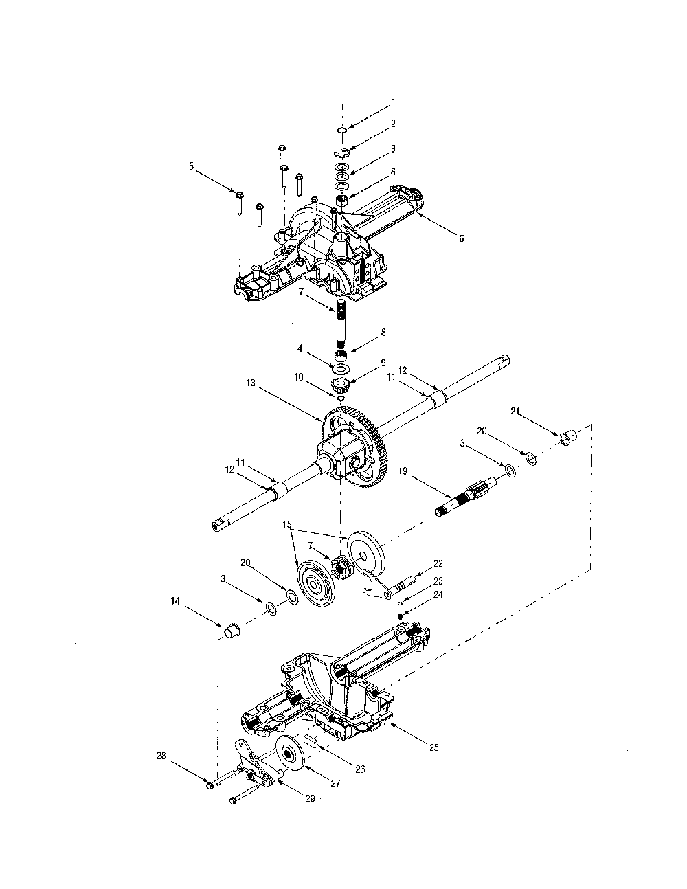 Differential Diagram and Parts List for 13AL606G730  MTD Lawn Tractor