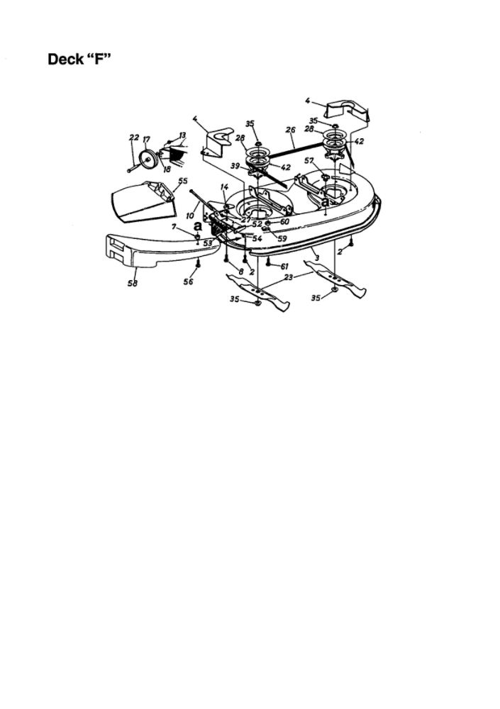 Deck-F Diagram and Parts List for 674  MTD Lawn Tractor
