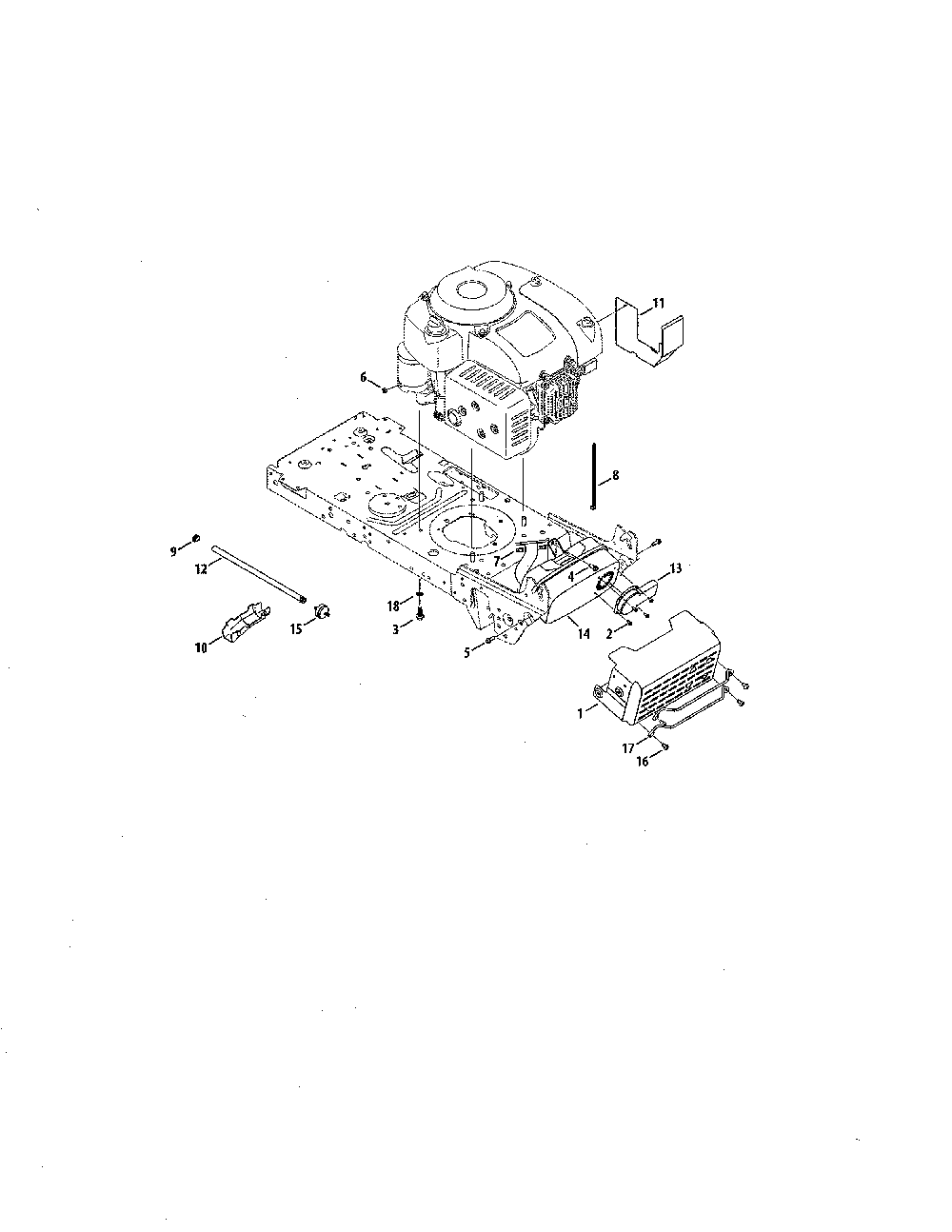 Engine/muffler & shield Diagram and Parts List for 13AL79XT099  MTD Lawn Tractor