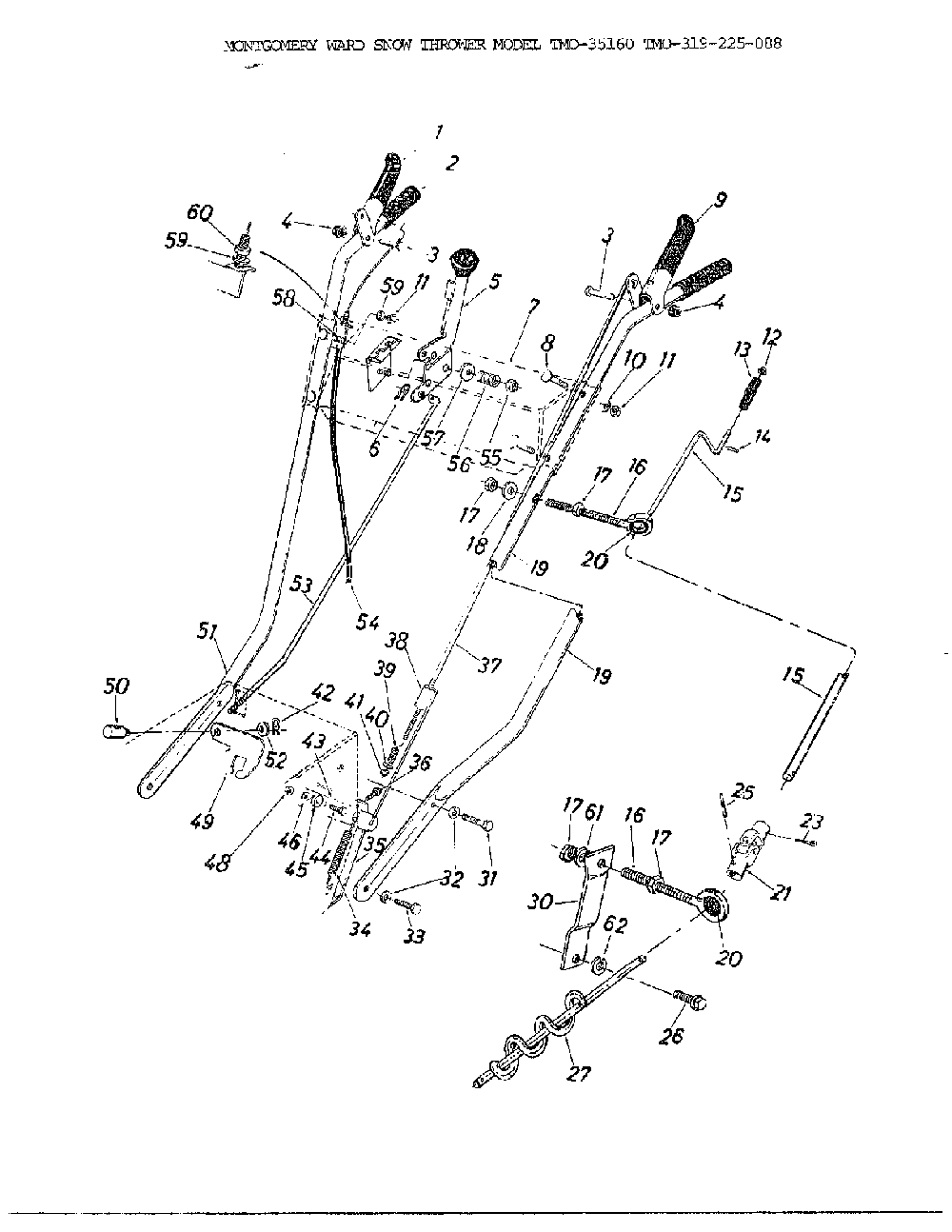 Snow thrower Diagram and Parts List for 319-255-088  MTD Snow Blower