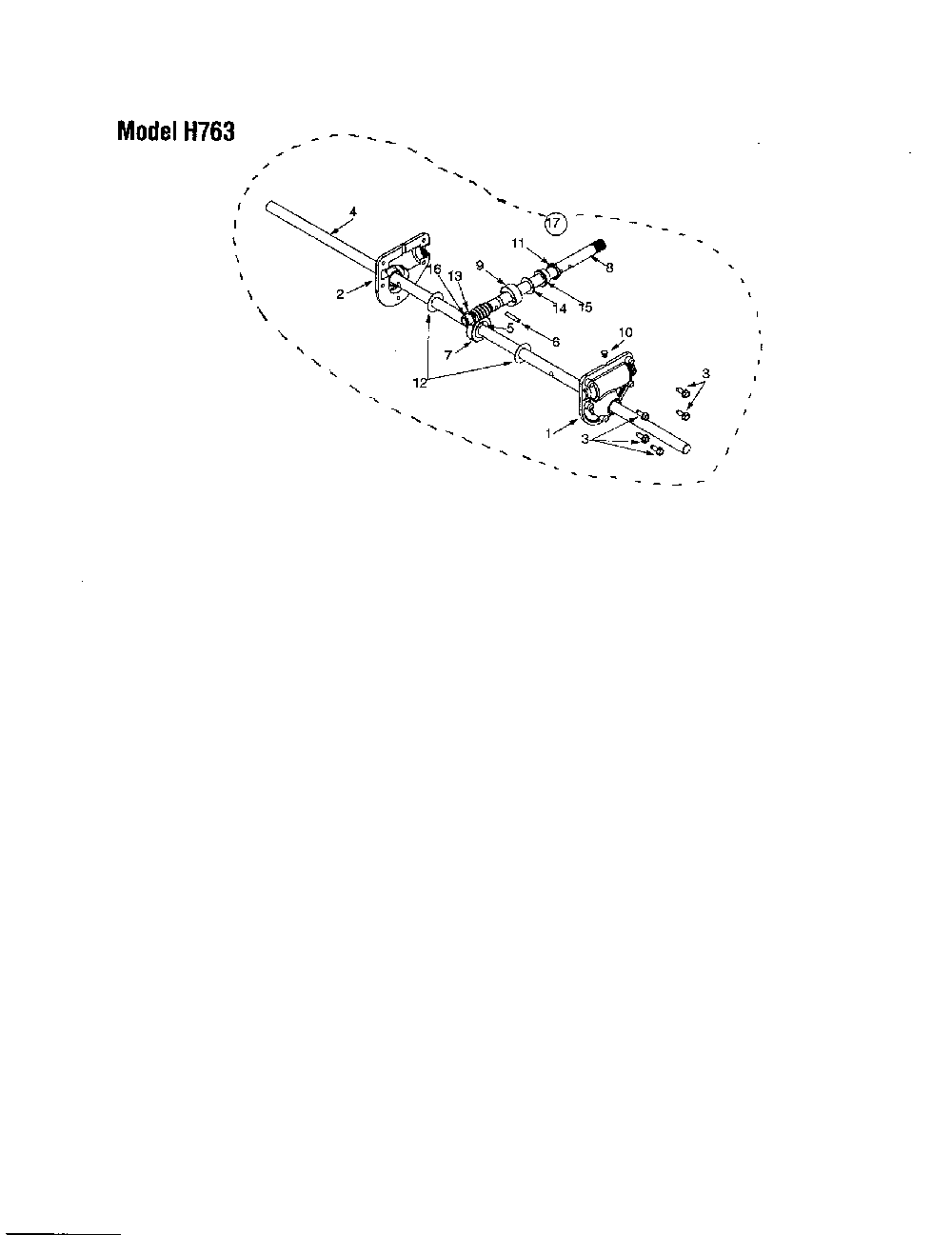 Reducer housing Diagram and Parts List for H763  MTD Snow Blower