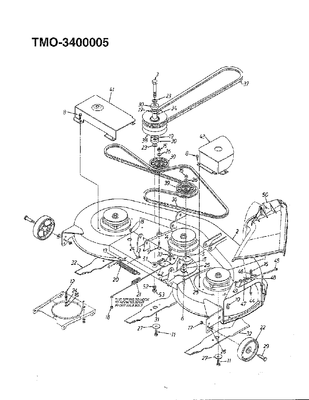 18hp 46" lawn tractor Diagram and Parts List for 3400005  MTD Lawn Tractor