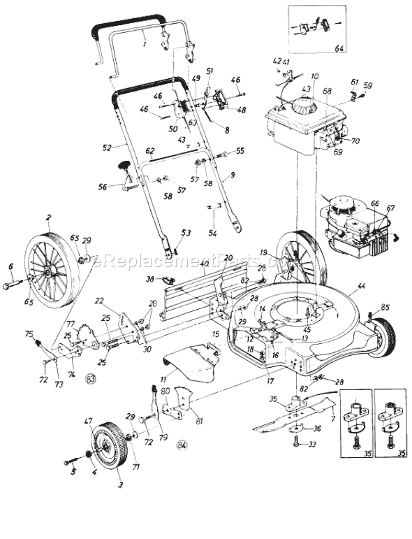 Page A Diagram and Parts List for MDL506C 1988 MTD Lawn Mower