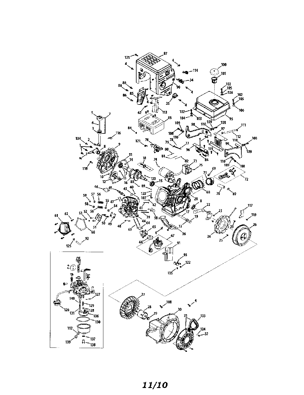 Engine Diagram and Parts List for Z478-SU  MTD Engine