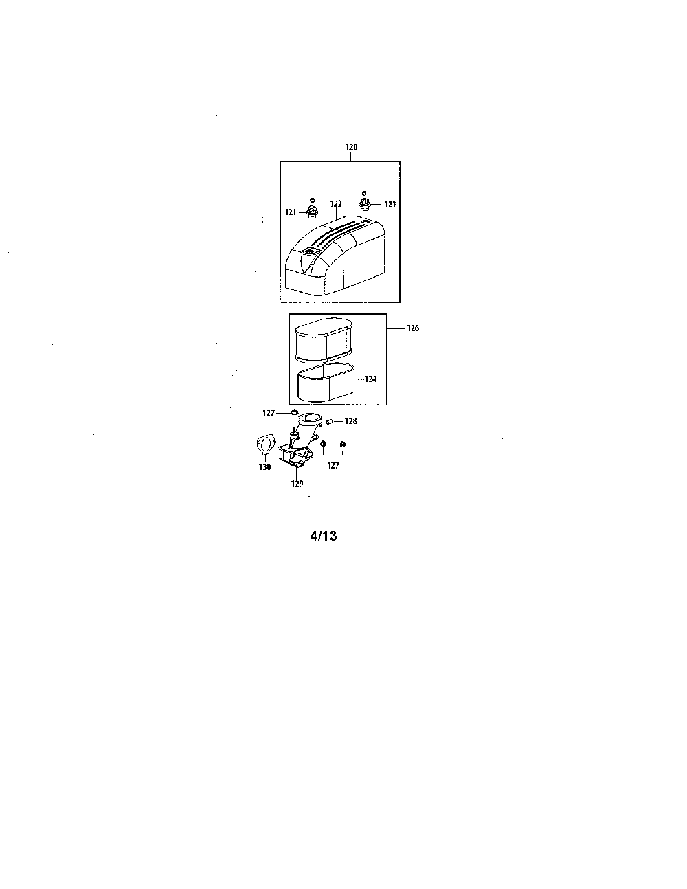 Air intake Diagram and Parts List for 13B226JD299  MTD Lawn Mower