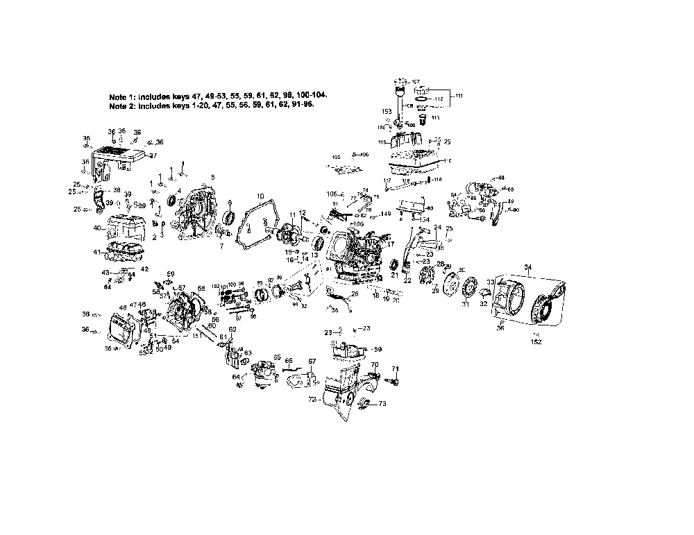 Engine Diagram and Parts List for 31AM62EE799  MTD Snow Blower