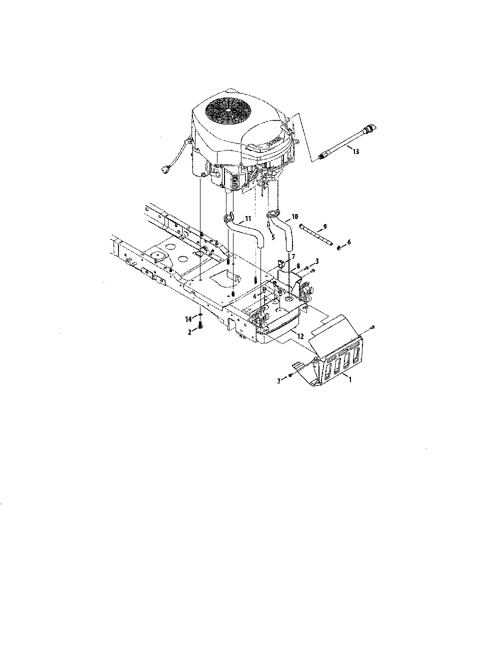 Engine Diagram and Parts List for 13AAA1ZW099  MTD Lawn Tractor