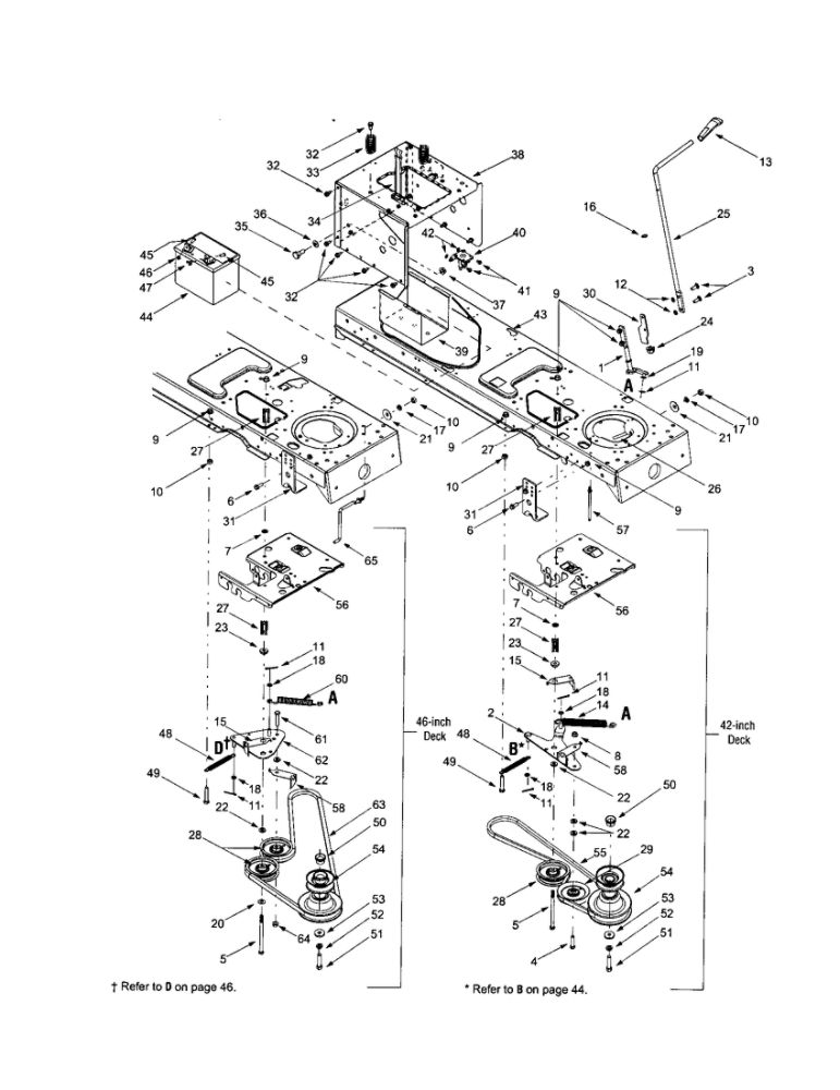 Frame With Manual Pto Diagram and Parts List for 608  MTD Lawn Tractor
