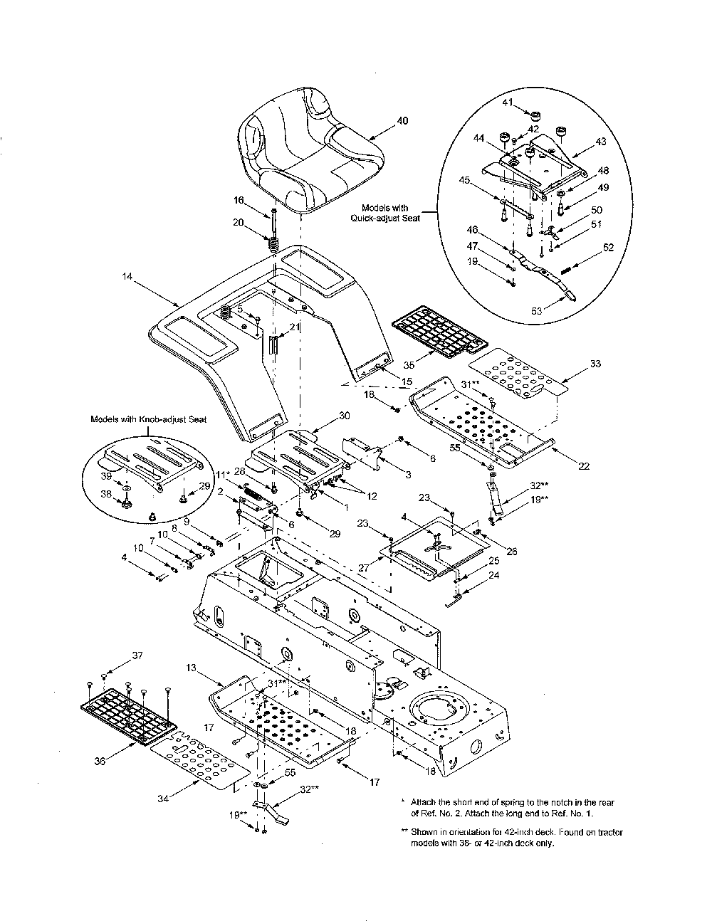 Seat & fender Diagram and Parts List for 13AM660F700  MTD Lawn Tractor