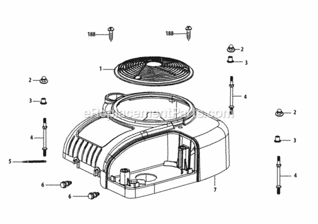 4P90Hu_Engine_Shroud Diagram and Parts List for 4P90HU  MTD Engine