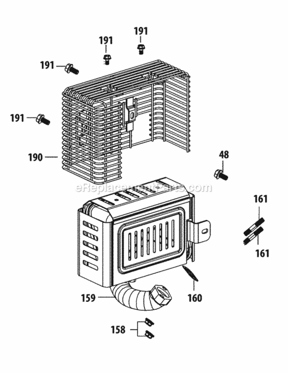 4P90Jha_Muffler_Assembly Diagram and Parts List for 4P90JHA  MTD Engine