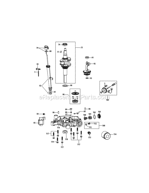 4P90Jt_Crankshaft_And_Crankcase_Cover Diagram and Parts List for 4P90JT  MTD Engine