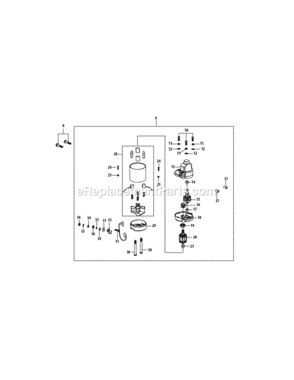 4P90Jt_Starter_Assembly Diagram and Parts List for 4P90JT  MTD Engine