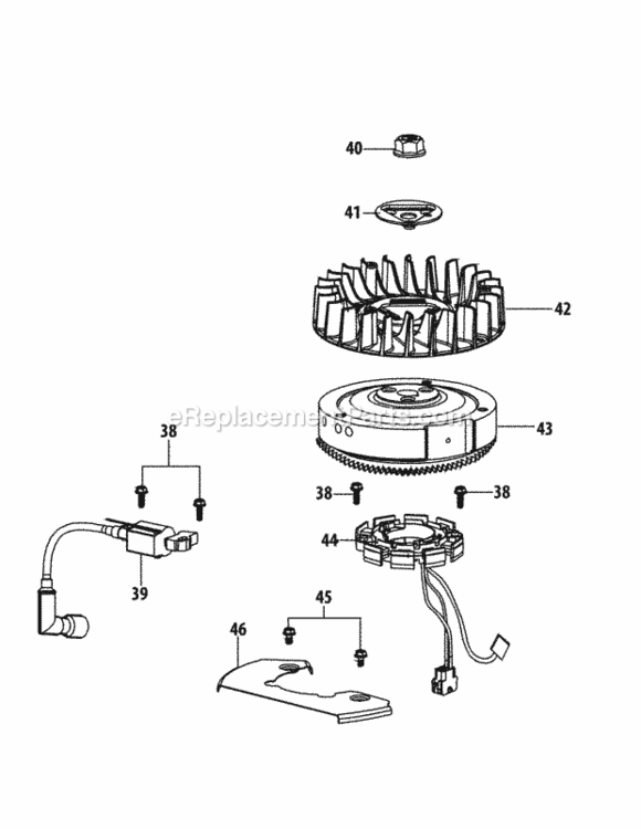4P90Jua_Ignition_And_Electrical Diagram and Parts List for 4P90JUA  MTD Engine