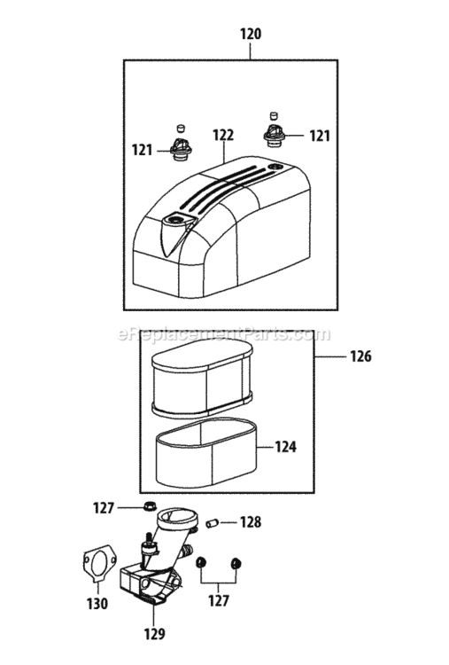 4P90Jub_Air_Intake Diagram and Parts List for 4P90JUB  MTD Engine