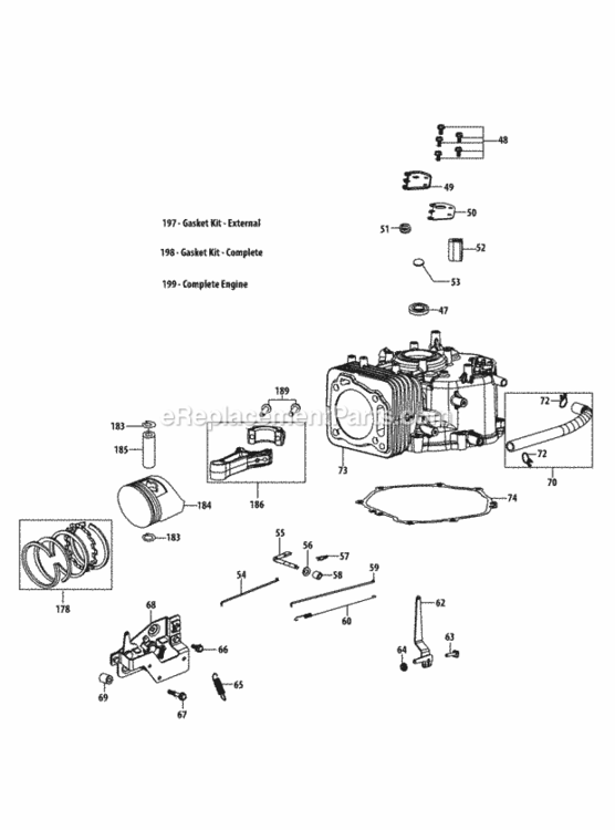 4P90Jub_Crankcase Diagram and Parts List for 4P90JUB  MTD Engine