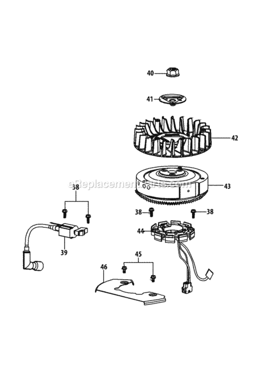 4P90Jub_Ignition_And_Electrical Diagram and Parts List for 4P90JUB  MTD Engine