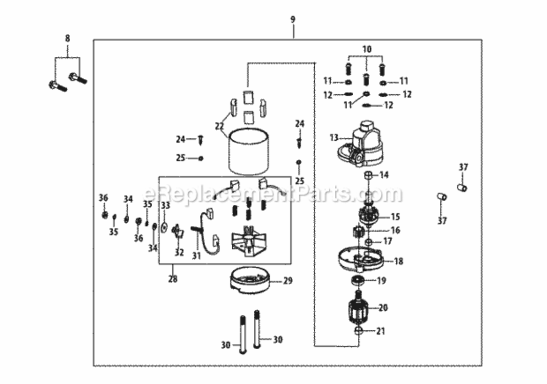 4P90Jub_Starter_Assembly Diagram and Parts List for 4P90JUB  MTD Engine
