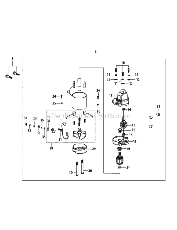 4P90Ju_Starter_Assembly Diagram and Parts List for 4P90JU  MTD Engine