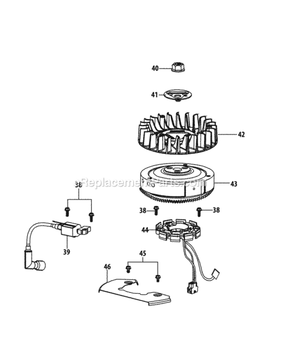 4P90Mua_Ignition_And_Electrical Diagram and Parts List for 4P90MUA  MTD Engine