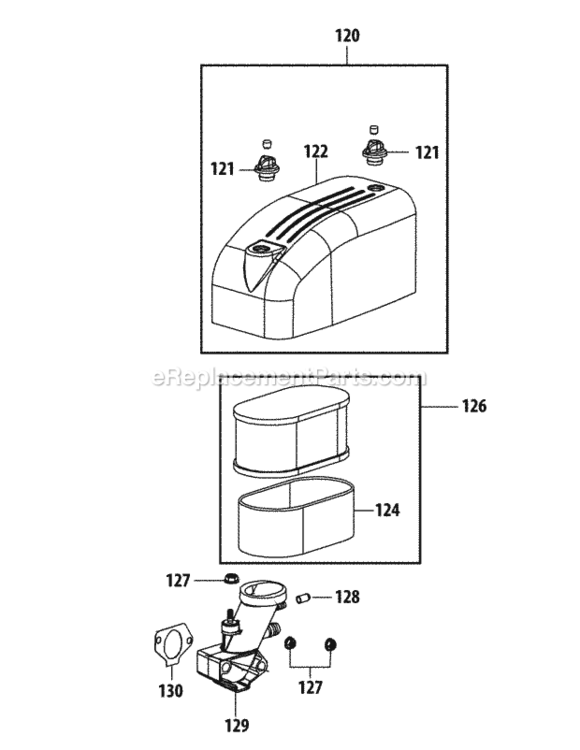 4P90Mub_Air_Intake Diagram and Parts List for 4P90MUB  MTD Engine