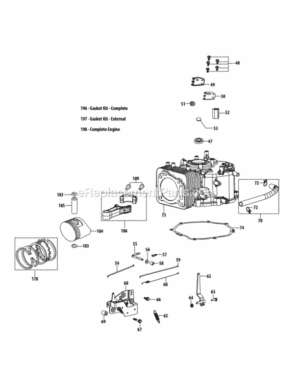 4P90Mub_Crankcase Diagram and Parts List for 4P90MUB  MTD Engine