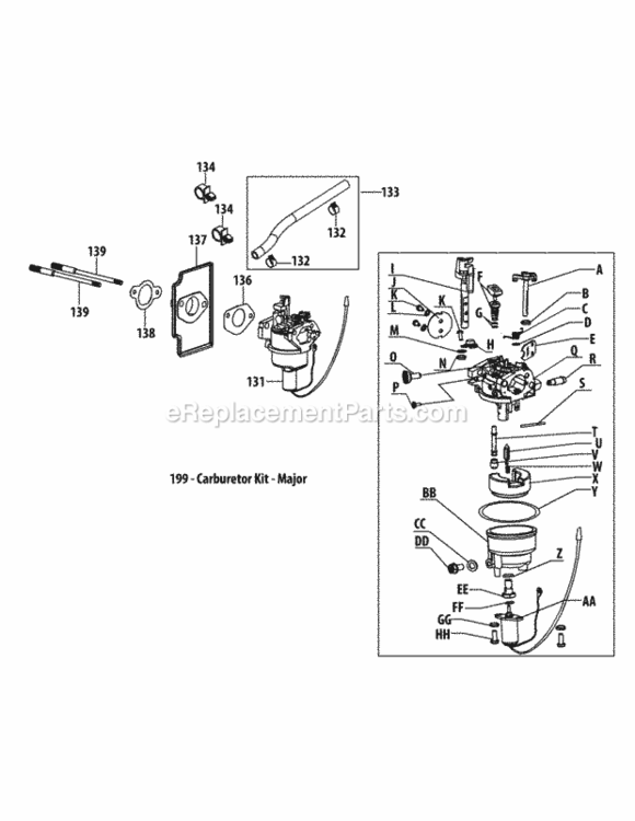4P90Mu_Carburetor_Assembly Diagram and Parts List for 4P90MU  MTD Engine