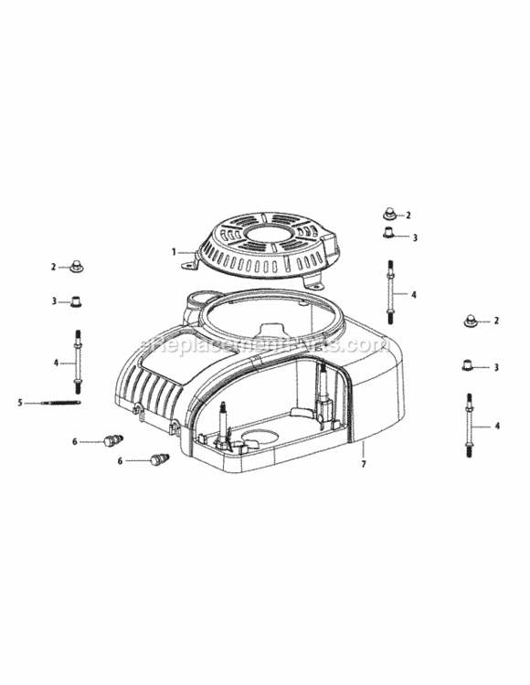 4P90Mu_Engine_Shroud Diagram and Parts List for 4P90MU  MTD Engine