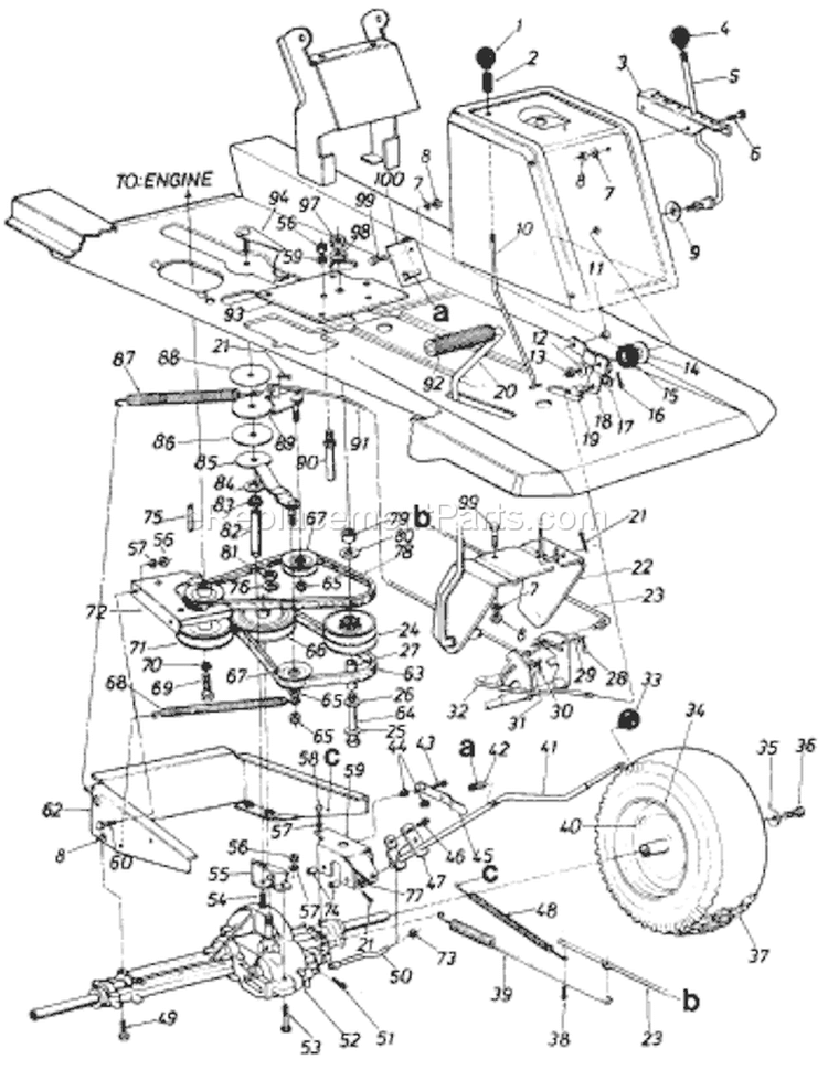 Page D Diagram and Parts List for 502-033 1987 MTD Lawn Tractor