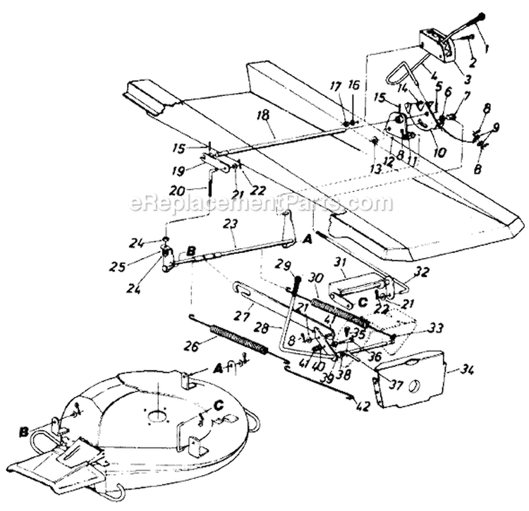 Page B Diagram and Parts List for 504-050 1987 MTD Lawn Tractor