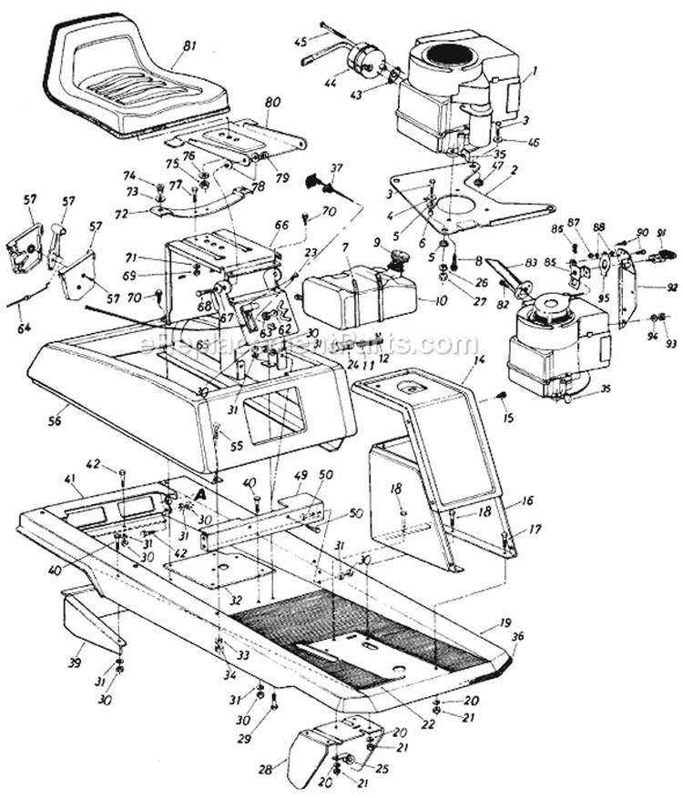 Page C Diagram and Parts List for 504-050 1987 MTD Lawn Tractor