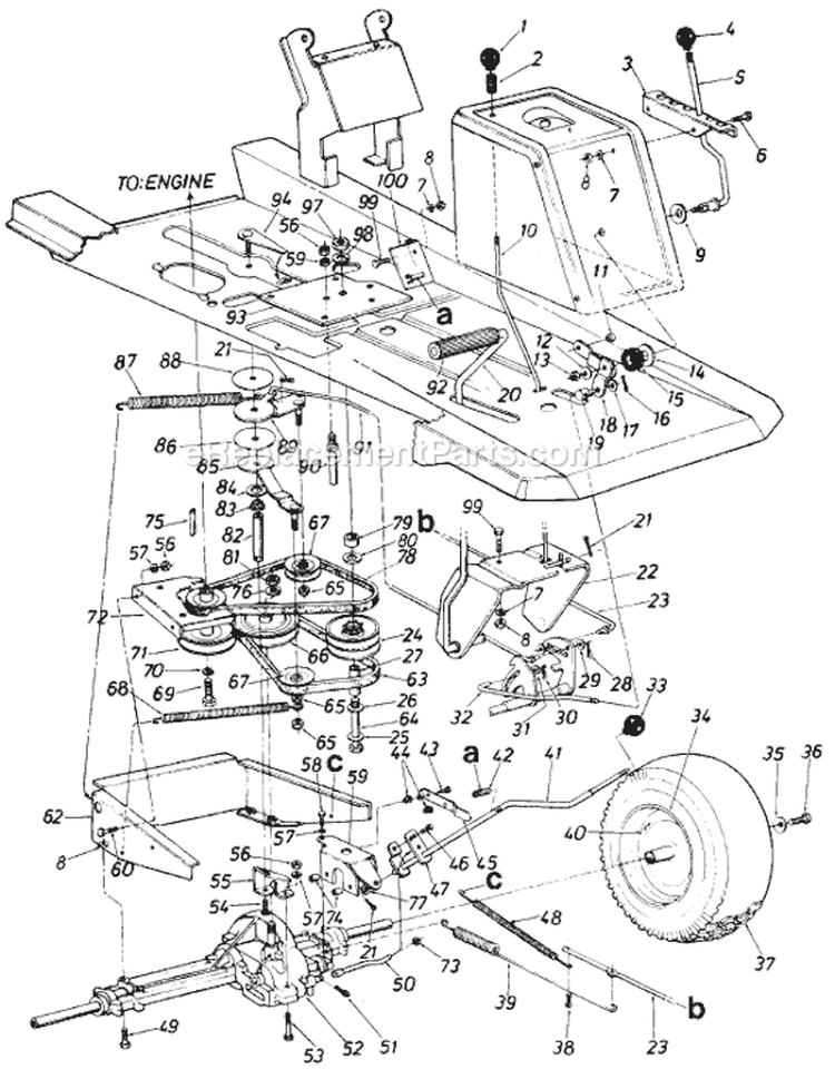 Page D Diagram and Parts List for 504-050 1987 MTD Lawn Tractor