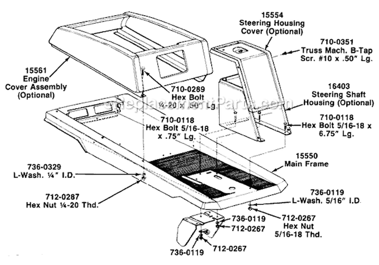 Page G Diagram and Parts List for 504-050 1987 MTD Lawn Tractor