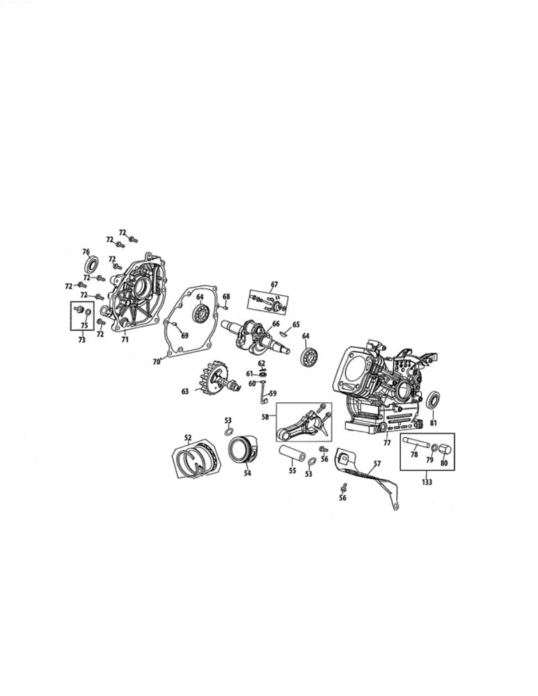 Crankcase/Crankshaft Diagram and Parts List for 752Z270-SU  MTD Engine
