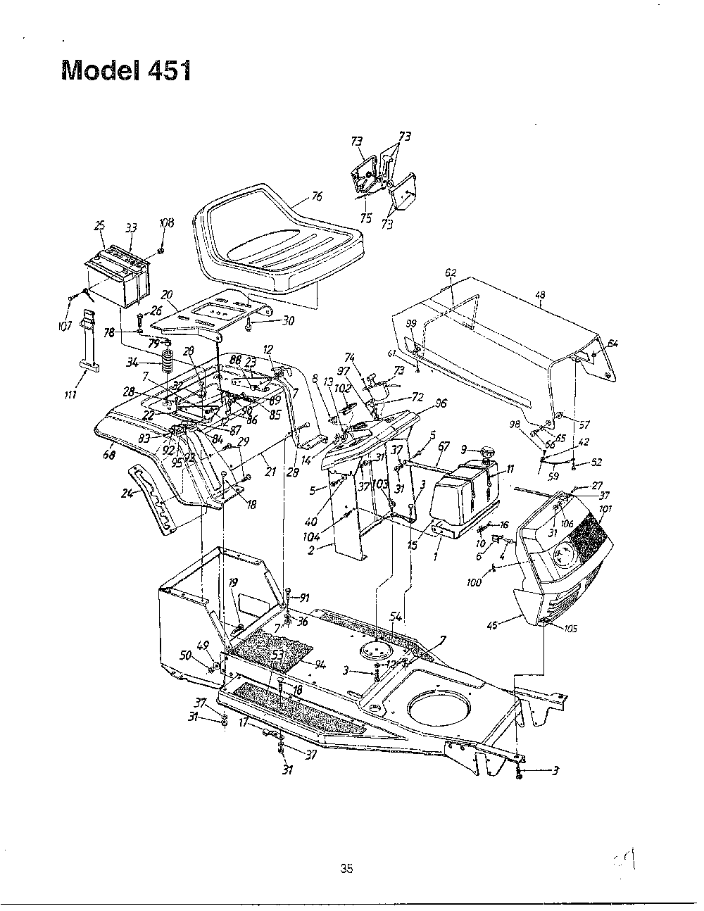 Lawn mower Diagram and Parts List for SKU3102806  MTD Lawn Mower