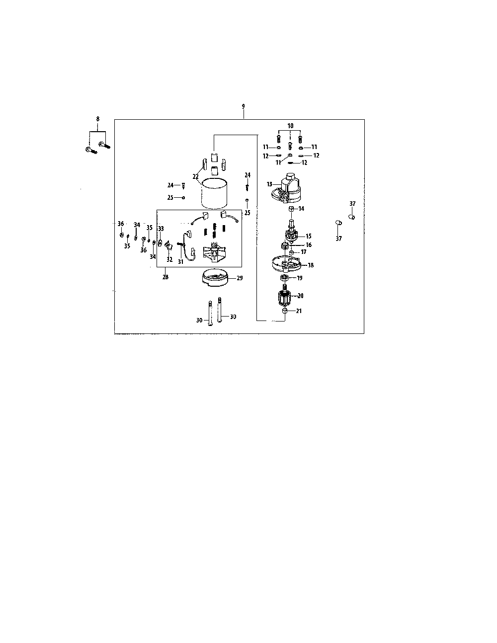 Starter Diagram and Parts List for 4P90JUD  MTD Engine