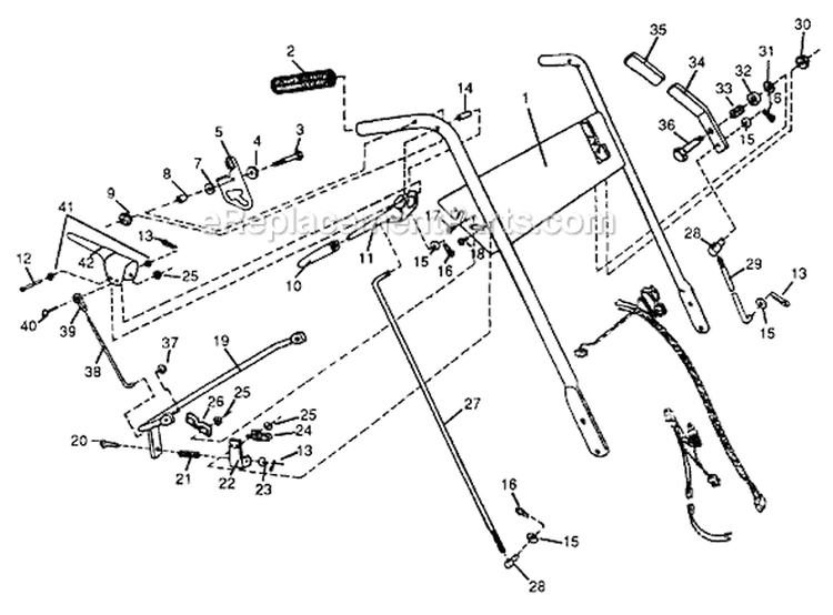 Page H Diagram and Parts List for 511-059M400 1991 MTD Lawn Mower