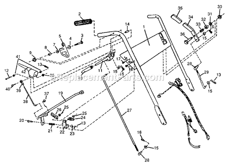 Page H Diagram and Parts List for 511-059N400 1991 MTD Lawn Mower